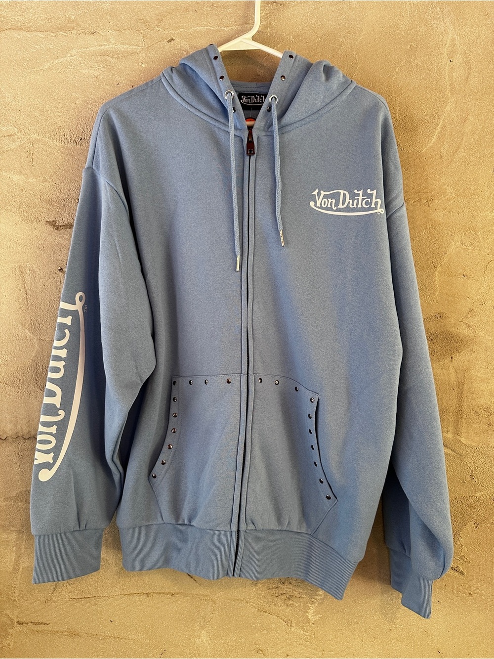 💙 Von Dutch Blue Full Zip Hoodie Women’s XL NWT